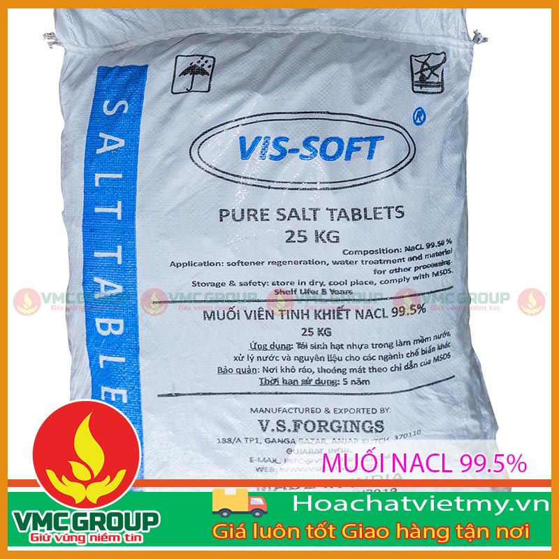 Muối NaCl dùng trong xử lý nước bể bơi